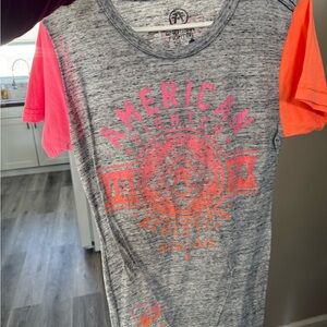 American Fighter Gray and Pink Athletic Shirt